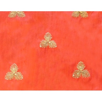 Orange Banarasi Fabric 