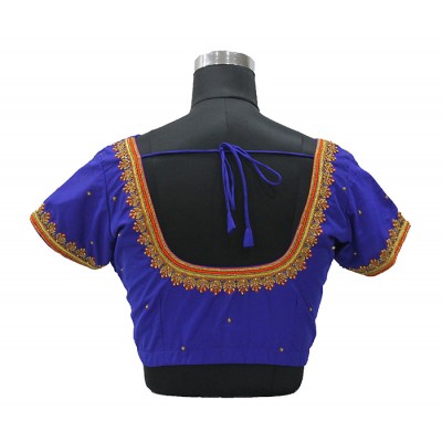 silk cotton emb blouse