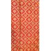 Embroidered Raw silk -Coral orange